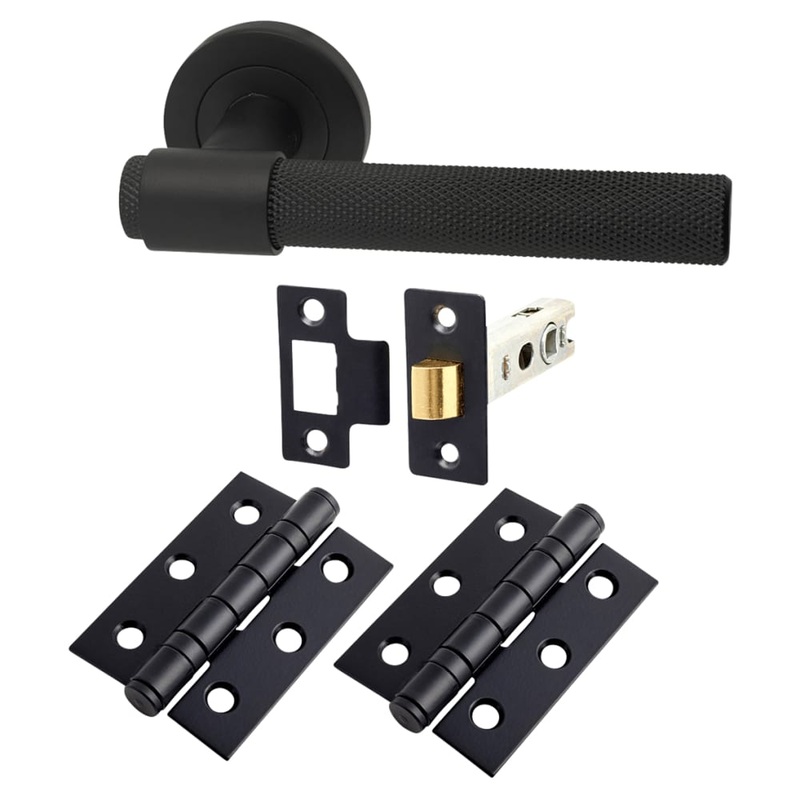 Hampstead Esme Latch Door Handle on Rose Kit – Matt Black