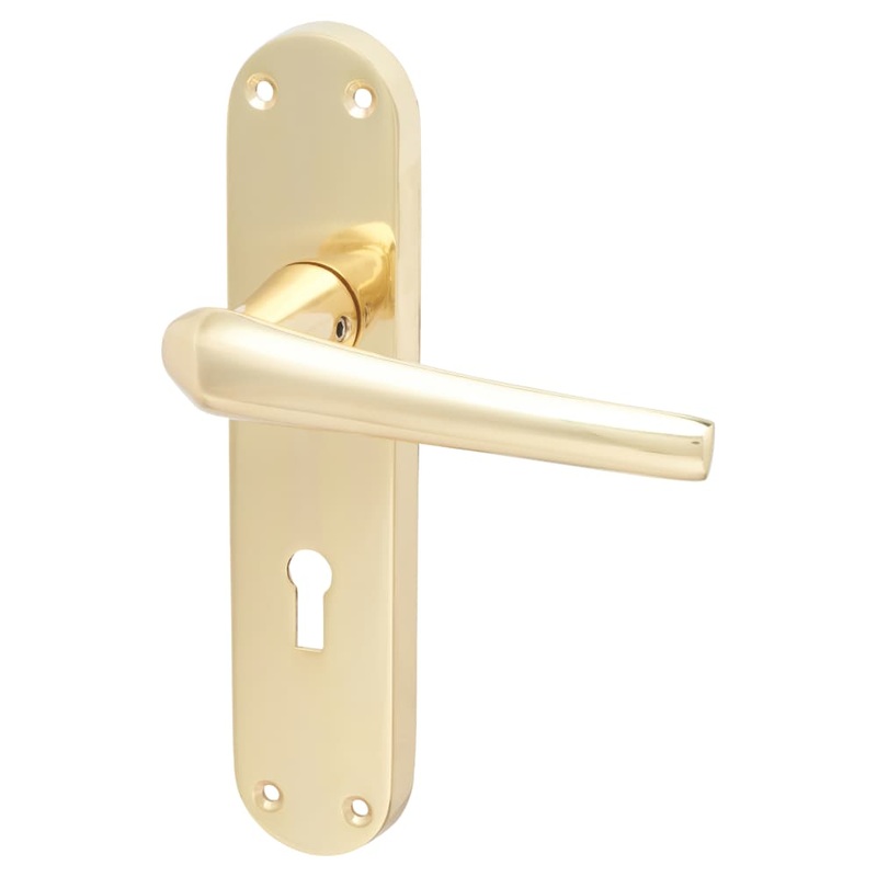 Hampstead Naples Lock Door Handle – Keyhole – 182 x 40mm – Polished Brass