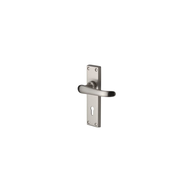 Heritage Brass by M Marcus Windsor Lock Door Handle – Keyhole – 154 x 40mm – Satin Nickel