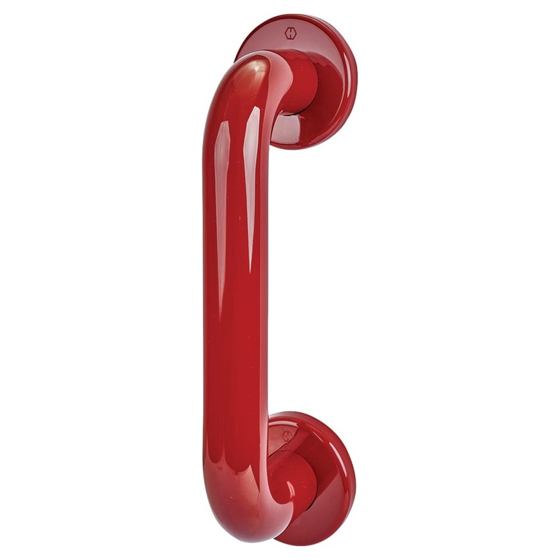 Hoppe AR602/220 Nylon D-Bar Door Pull Handle on Rose – Screw Fix – 220mm c/c – Rouge Red