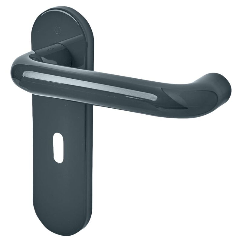 Hoppe Paris AR600/22 Nylon Steel Core Safety Lock Door Handle – Keyhole – Anthracite Grey