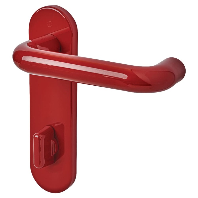 Hoppe Paris AR600/25 Nylon Steel Core Safety Bathroom Door Handle – 78mm c/c – Rouge Red