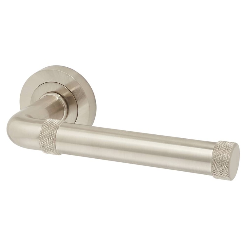 Jedo by Frelan Midtown Door Handle on Rose – Satin Nickel