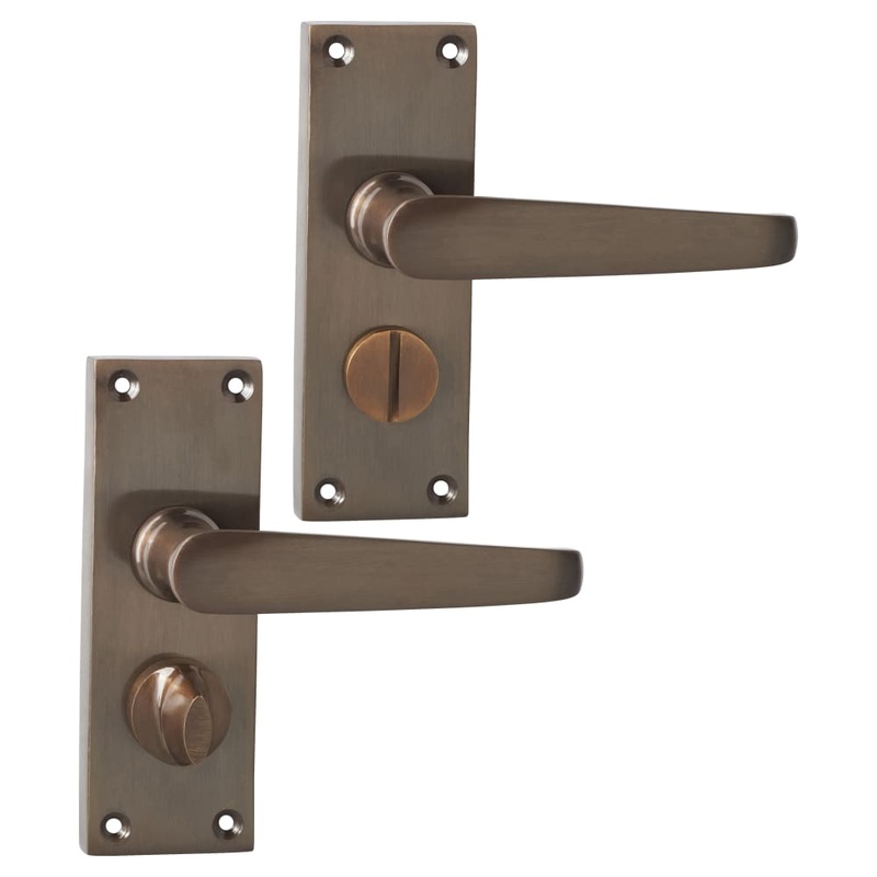 Jedo Victorian Straight Privacy Door Handle – Dark Bronze