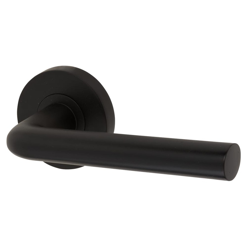Jigtech Riva Door Handle on Rose – Matt Black