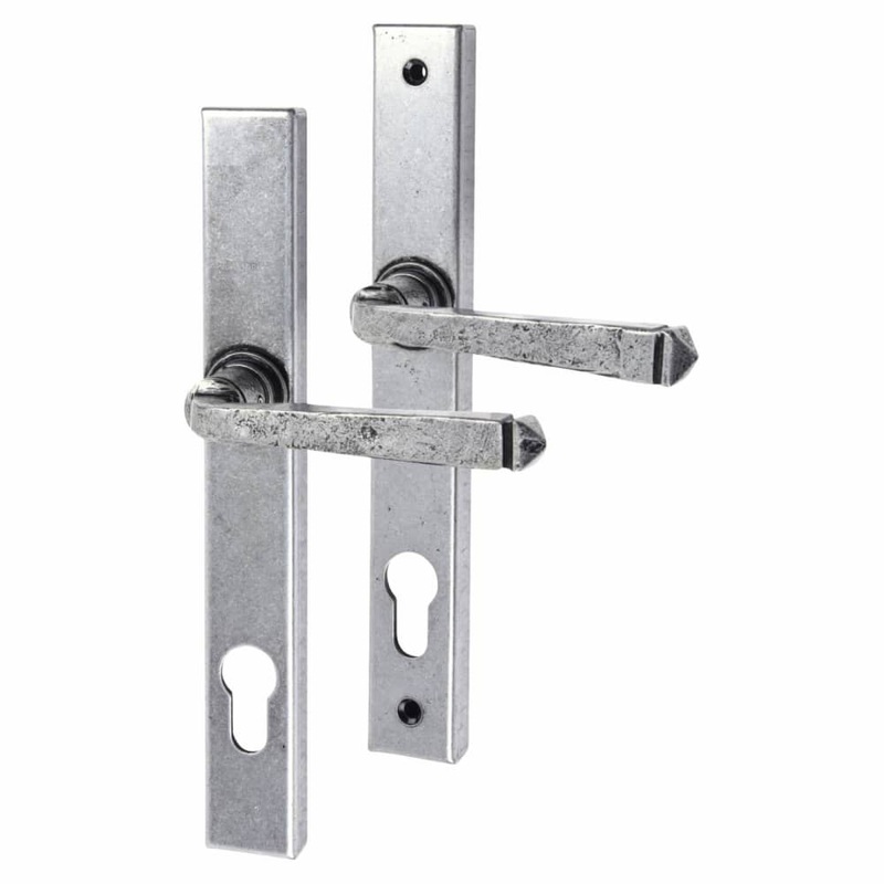 Olde Forge Avon Multipoint Slimline Lock Door Handle – Euro – 92mm c/c – Pewter