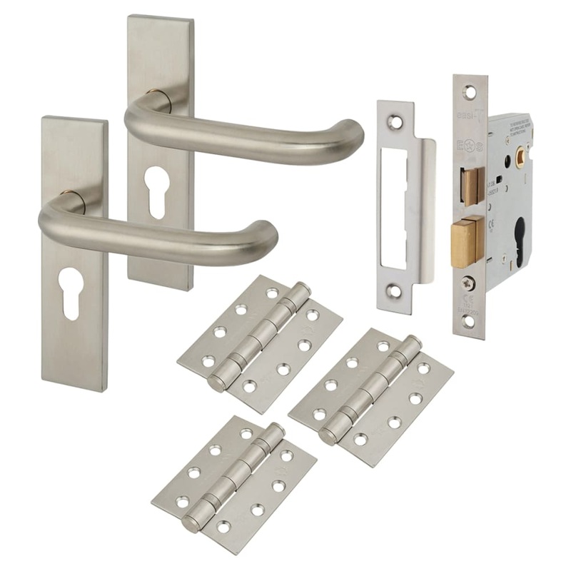 Touchpoint 19mm Return to Door Euro Lock Door Handle Kit – Satin Stainless Steel