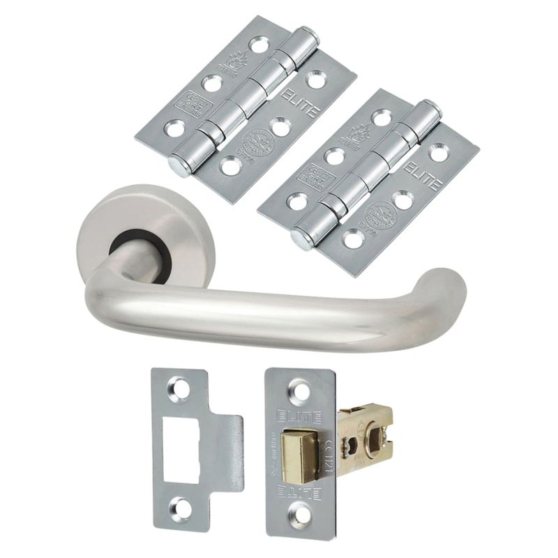 Touchpoint 19mm Return to Door Latch Door Handle on Rose Kit – Aluminium