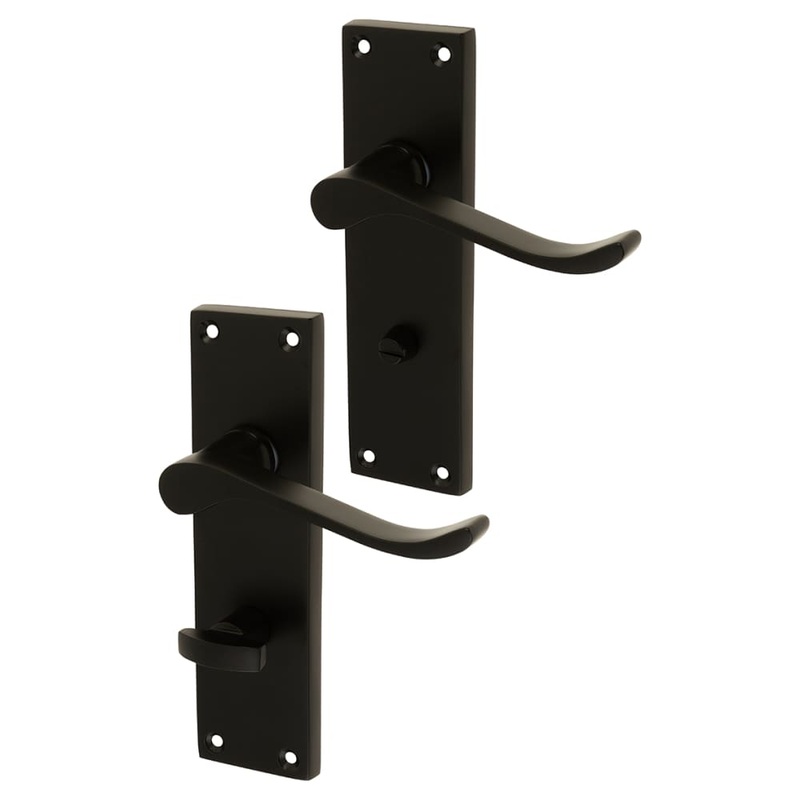 Touchpoint Mia Budget Scroll Bathroom Door Handle – 153 x 42mm – Matt Black