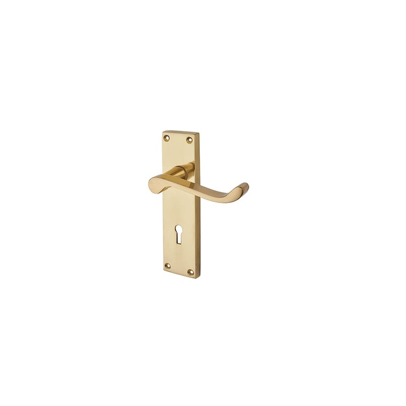 Touchpoint Mia Budget Scroll Lock Door Handle – Keyhole – 153 x 42mm – Polished Brass