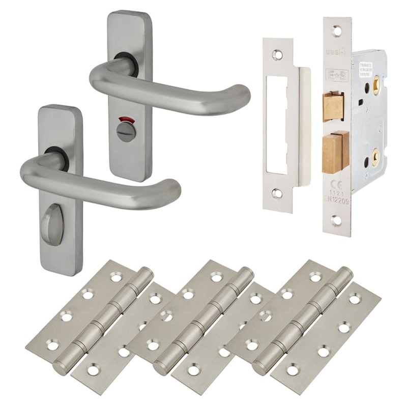 Touchpoint Puma 19mm Return to Door Bathroom Lock Door Handle Kit – Aluminium