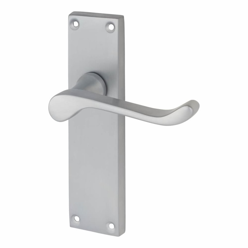 Touchpoint Victorian Scroll Latch Door Handle – 155 x 42mm – Satin Chrome