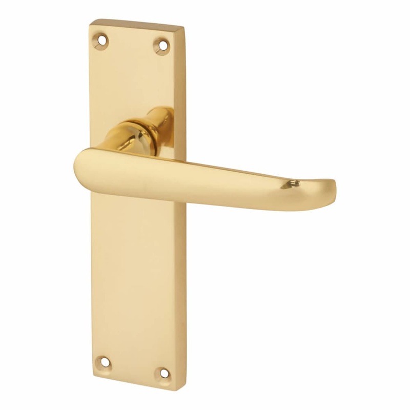 Touchpoint Victorian Straight Latch Door Handle – 155 x 42mm – Polished Brass