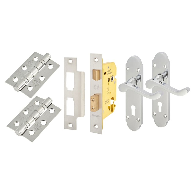 Touchpoint Victorian Summer 5 Lever Sashlock Door Handle Kit – Polished Chrome