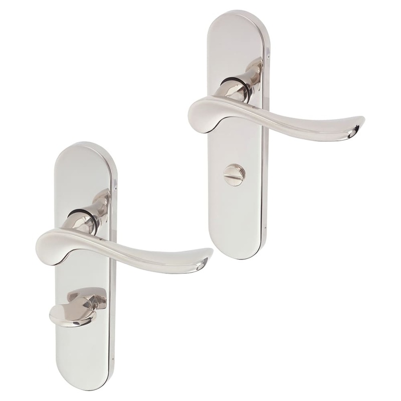 Urfic Berkshire Bathroom Door Handle – 113 x 39mm – Polished Nickel