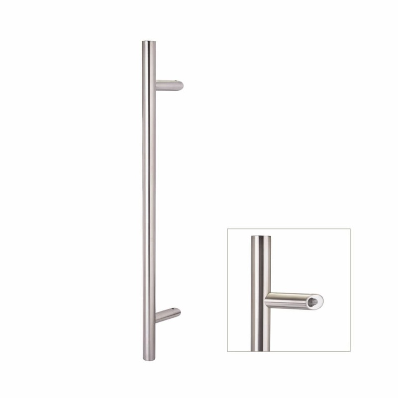 Altro 25mm Guardsman Cranked T-Bar Door Pull Handle – Bolt Fix – 1000mm c/c – Satin Stainless Steel