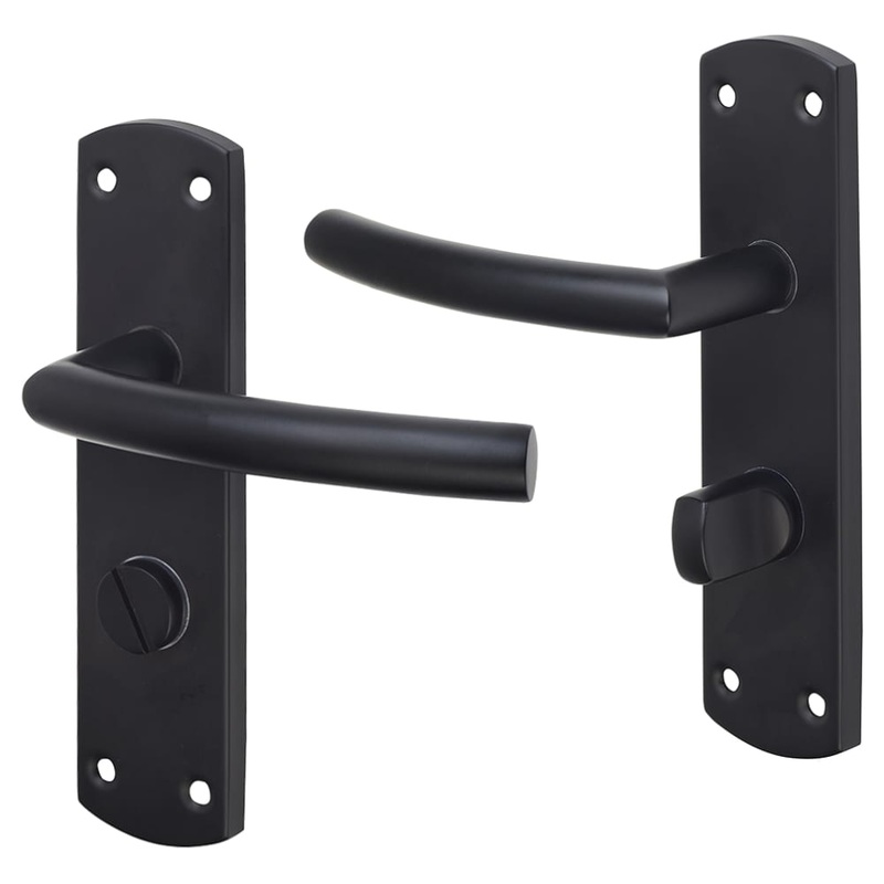 Altro Arched Bathroom Door Handle – 172 x 44mm – LH – Matt Black
