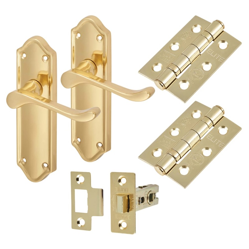 Altro Ashmead Latch Door Handle Kit – Polished Brass