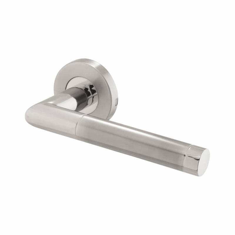 Altro Duo 2 Style Door Handle on Rose – Polished/Satin Stainless Steel