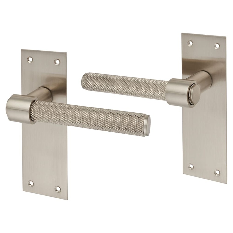 Altro Loxley Knurled Latch Door Handle – 150 x 50mm – Satin Nickel