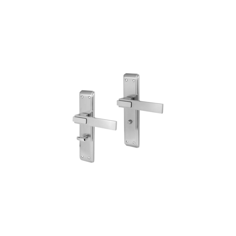 Altro Modena Bathroom Door Handle – 203 x 46mm – Satin/Polished Chrome