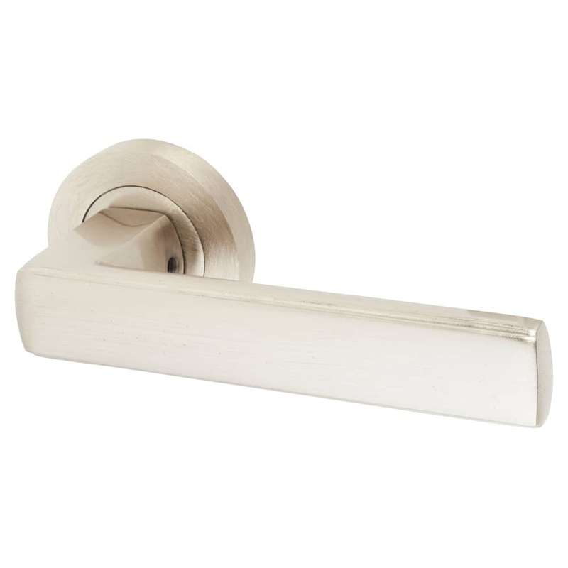 Altro Zara Door Handle on Rose – Satin Nickel