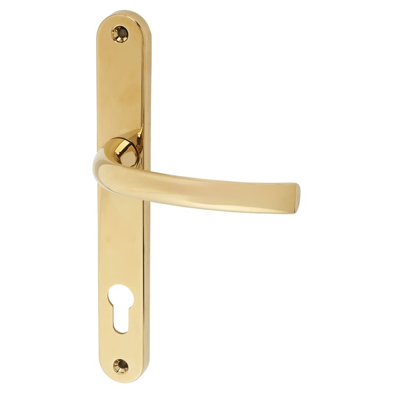 Arrone AR7550 uPVC Multipoint Door Handle – 92mm c/c – 70mm door – Polished Brass