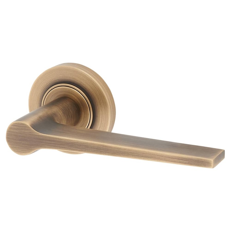Burlington BUR20 by Frelan Knightsbridge Door Handle on Plain Rose – Antique Brass