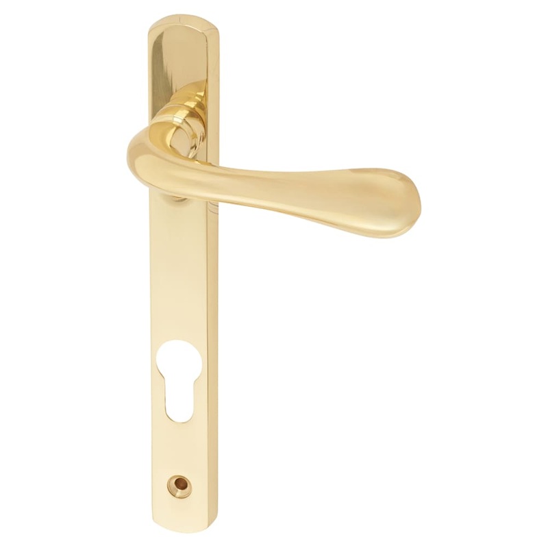 Carlisle Brass Astro uPVC Narrow Multipoint Door Handle – 92mm c/c – Polished Brass