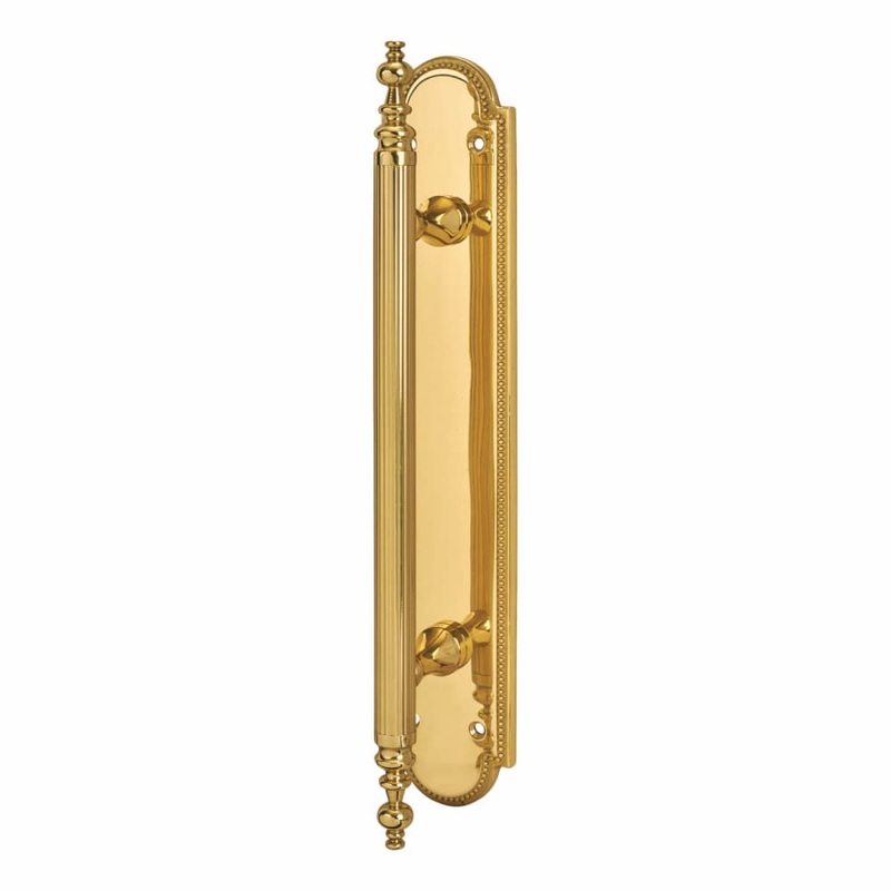 Carlisle Brass Chesham T-Bar Door Pull Handle on Plate – Screw Fix – 300 x 55mm – Polished Brass