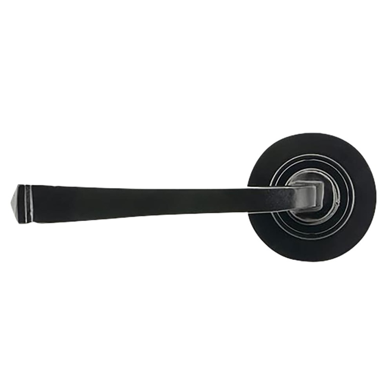 From The Anvil Avon Door Handle on Plain Rose – Black