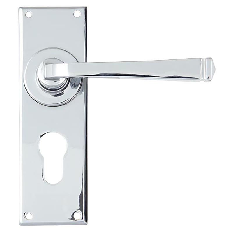 From The Anvil Avon Lock Door Handle – Euro – 152 x 48mm – Polished Chrome