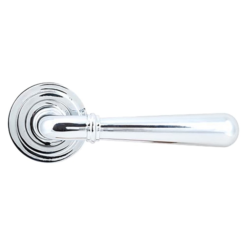 From The Anvil Newbury Door Handle on Art Deco Rose – Polished Chrome