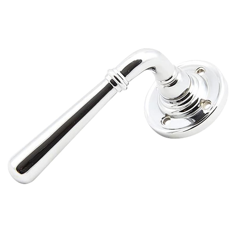 From The Anvil Newbury Door Handle on Rose – Polished Chrome