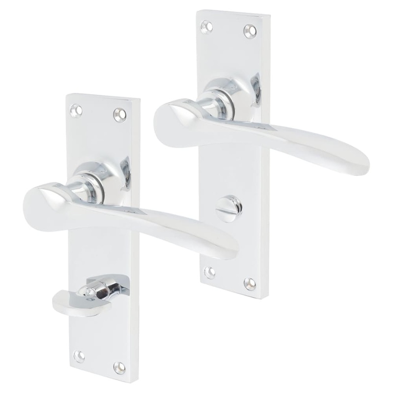 Hampstead Buckingham Bathroom Door Handle – 152 x 41mm – Polished Chrome