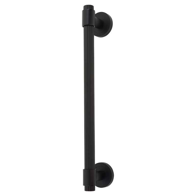 Hampstead Thick Lines T-Bar Door Pull Handle on Rose – Screw Fix – 300mm Centres – Matt Black