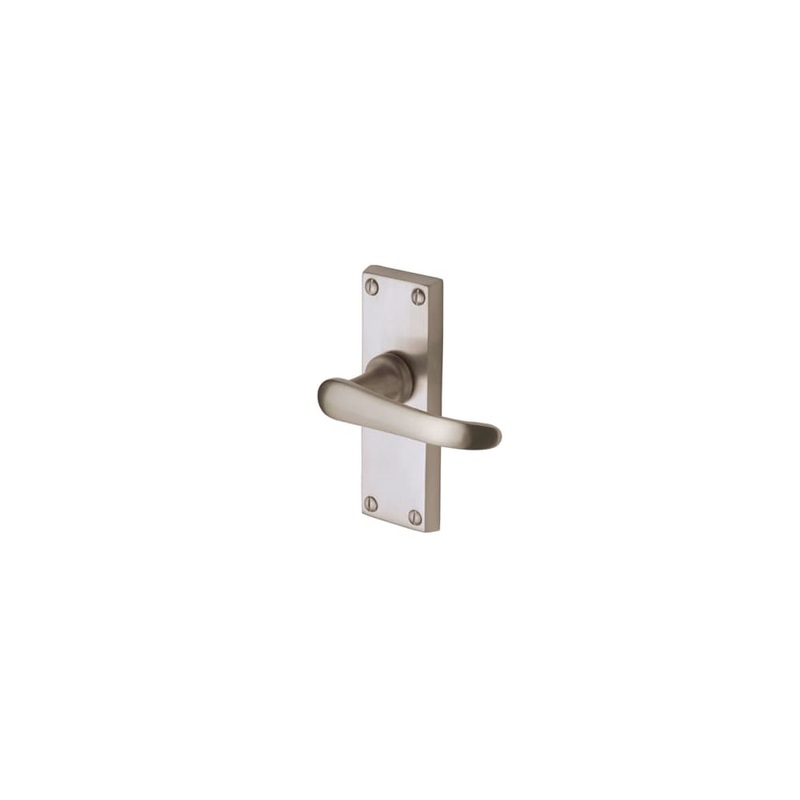 Heritage Brass by M Marcus Windsor Latch Door Handle – Short Plate – 120 x 40mm – Satin Nickel