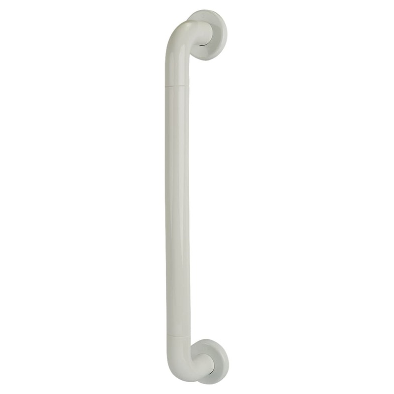Hoppe AR602/600 Nylon D-Bar Door Pull Handle on Rose – Screw Fix – 600mm c/c – Diamond White