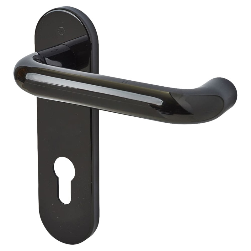Hoppe Paris AR600/23 Nylon Steel Core Safety Door Handle – Euro – 72mm c/c – Ebony Black