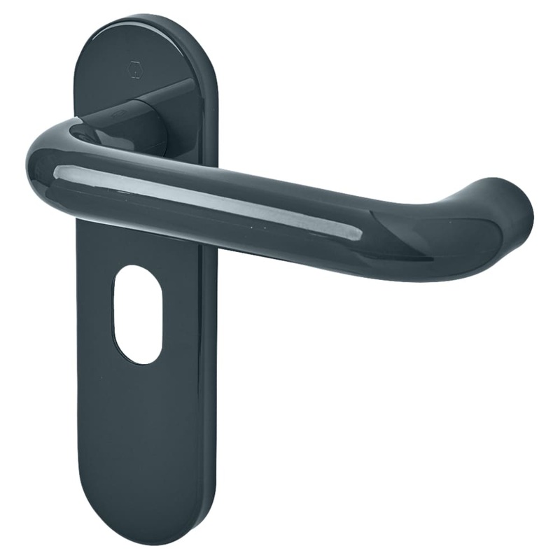 Hoppe Paris AR600/24 Nylon Steel Core Safety Door Handle – Oval – 48.5mm c/c – Anthracite Grey