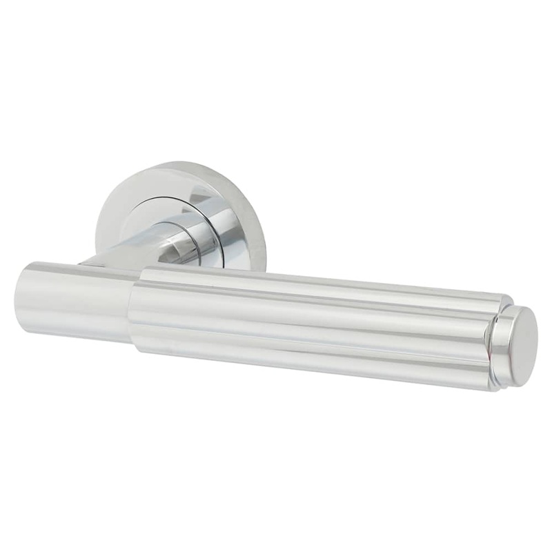 Jedo by Frelan Bloom Door Handle on Rose – Polished Chrome