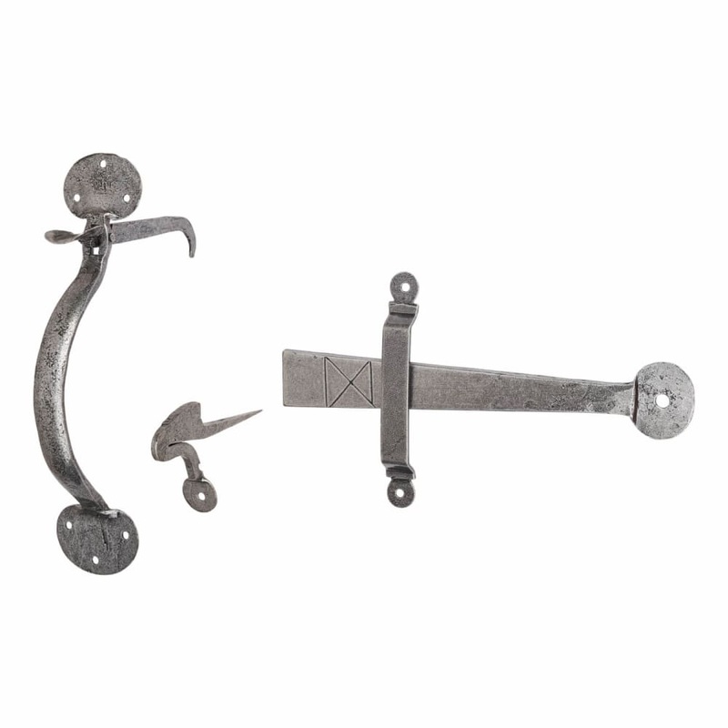 Olde Forge Heavy Thumb Latch Set – 55mm Door Thickness – Pewter
