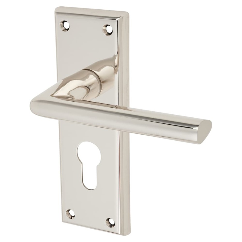 Serozzetta by Carlisle Brass Dieci Lock Door Handle – Euro – 150 x 50mm – Polished Nickel