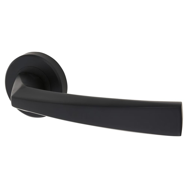 Serozzetta by Carlisle Brass Scopo Door Handle on Rose – Matt Black