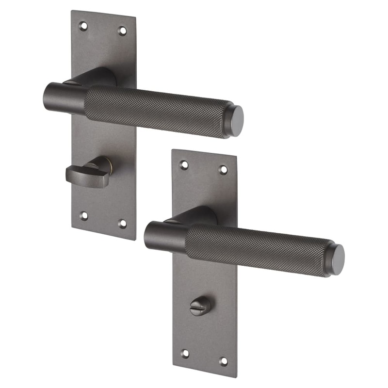 Serozzetta by Carlisle Brass Varese Knurled Bathroom Door Handle – 130 x 55mm – Matt Bronze