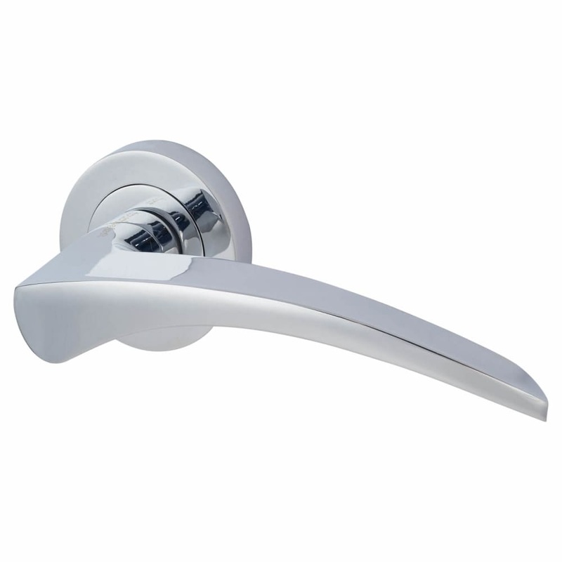 Touchpoint Aston Door Handle on Rose – Polished Chrome