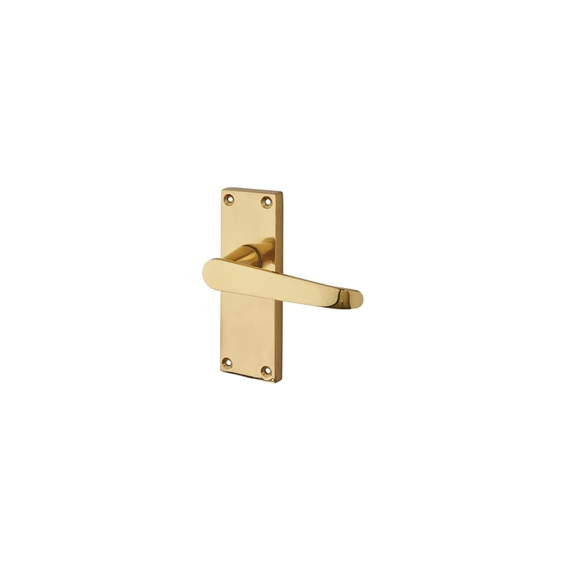 Touchpoint Mia Budget Straight Latch Door Handle – Short Plate – 114 x 42mm – Polished Brass