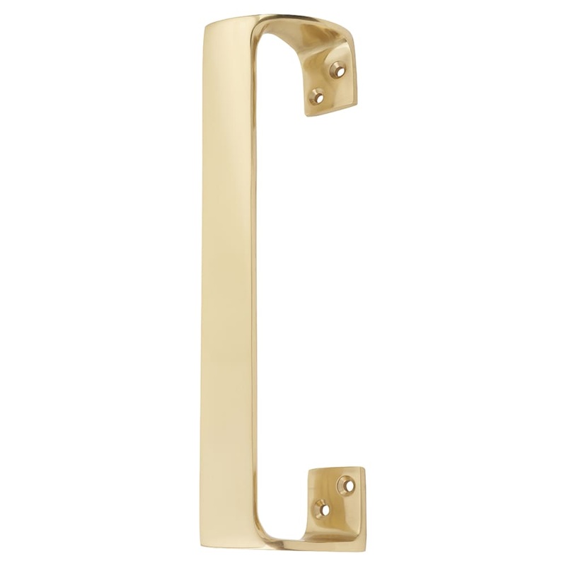 Touchpoint Modern Offset Door Pull Handle – Screw Fix – 180mm Centres – Polished Brass