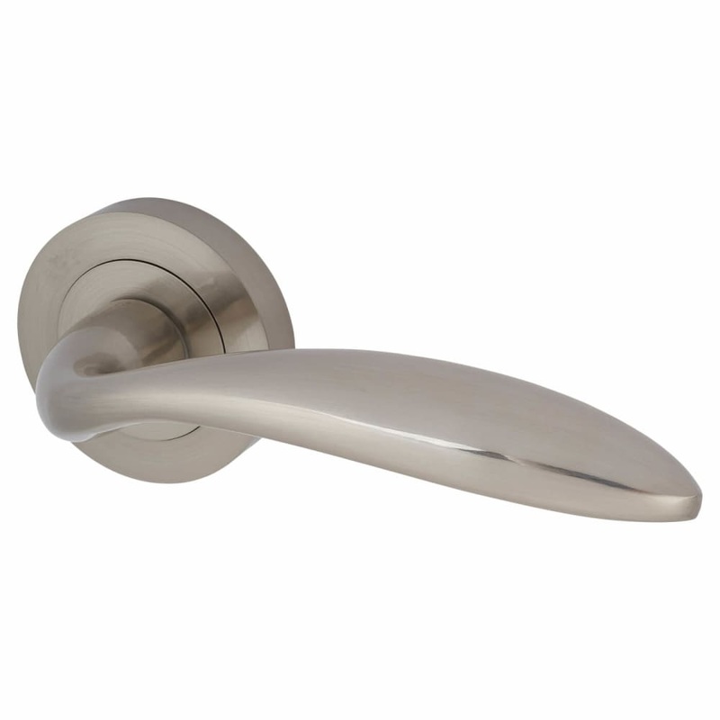 Touchpoint Morgan Door Handle on Rose – Satin Nickel