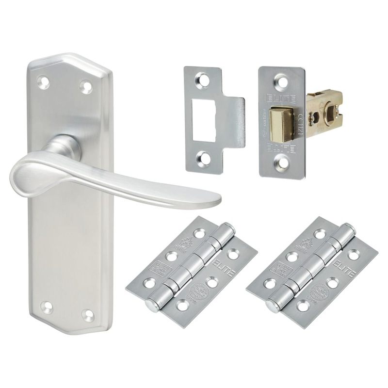 Touchpoint Rome Latch Door Handle Kit – Satin Chrome